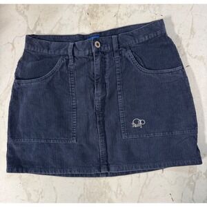 Vintage Y2k Ocean Pacific Corduroy Skirt Womens 9 Navy Blue Good Vintage Mini